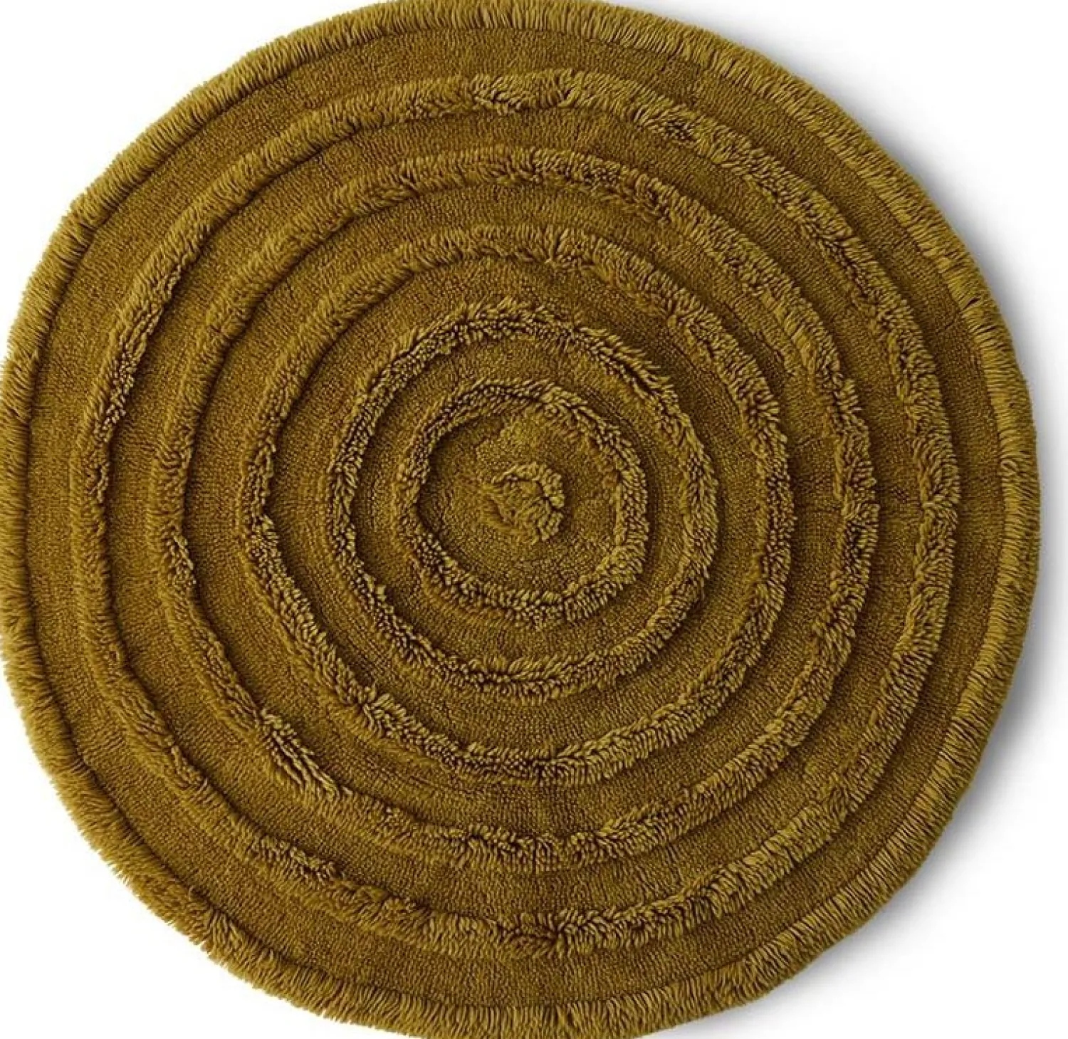 Vloerkleden|Wollen Vloerkleden-HKLIVING Round Woolen Rug Seaweed Vloerkleed Green
