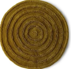 Vloerkleden|Wollen Vloerkleden-HKLIVING Round Woolen Rug Seaweed Vloerkleed Green