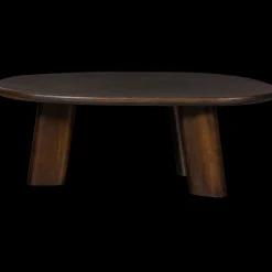 Organische Salontafels|Houten Salontafels-WOOOD Roundly Salontafel Walnut