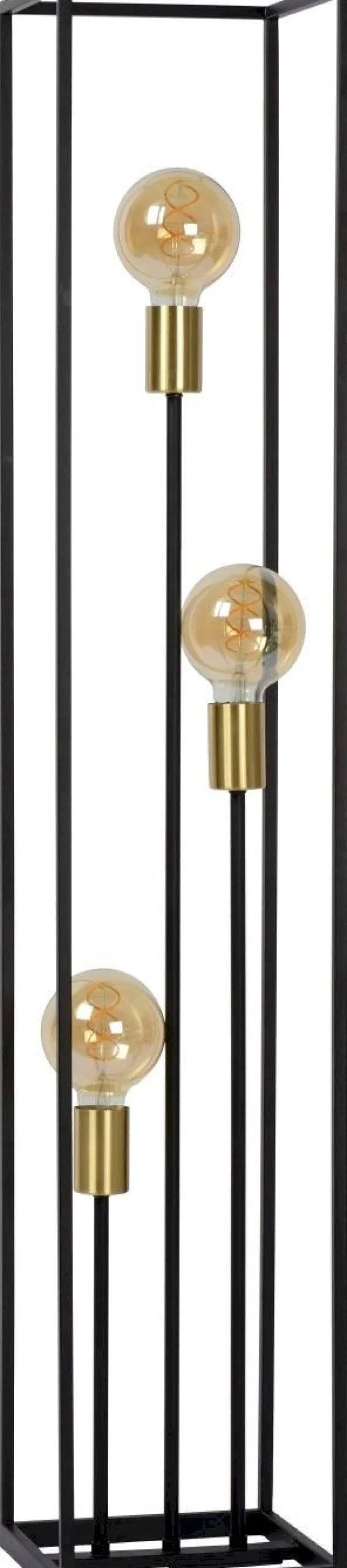 Industriële Vloerlampen|Vloerlampen-Lucide Ruben Vloerlamp Zwart