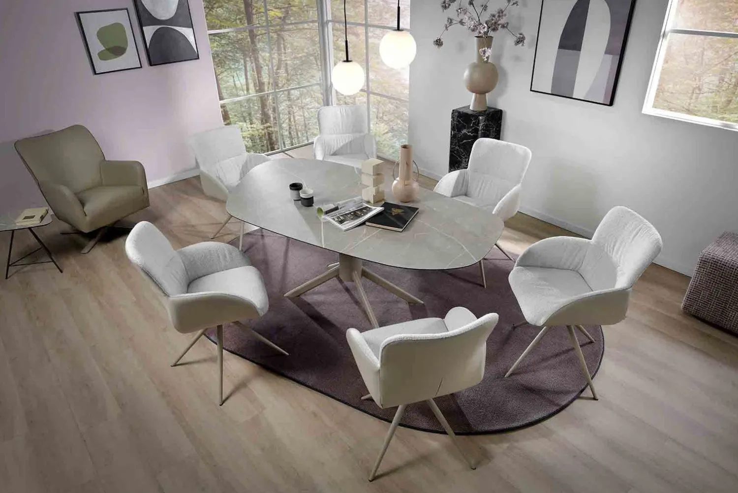 Eetkamerstoelen Met Armleuning-Bert Plantagie Ruby Eetkamerstoel Groen