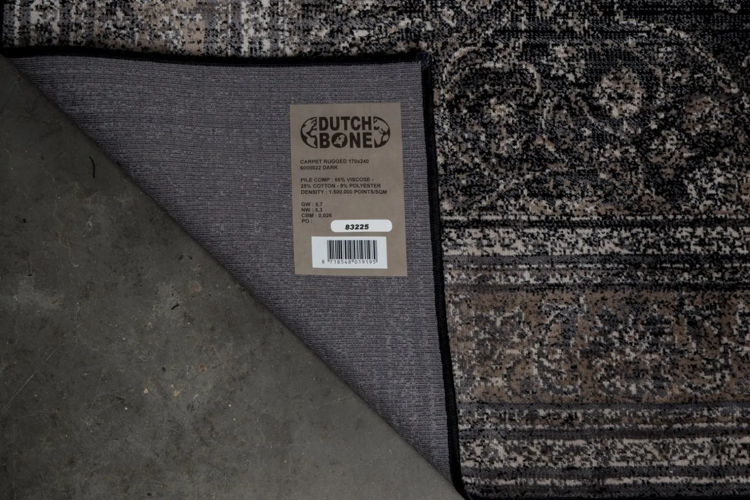 Vloerkleden-Dutchbone Rugged Vloerkleed DARK