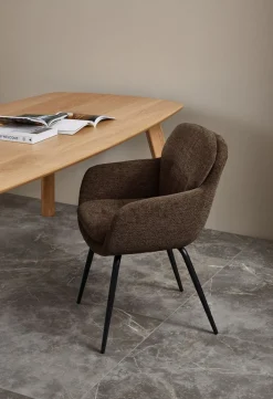Eetkamerstoelen Met Armleuning-WOOOD Runa Eetkamerstoel Warm Brown