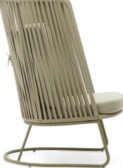 Tuinstoelen-Kave Home Saconca Hoge Outdoor Fauteuil Groen