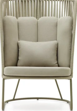 Tuinstoelen-Kave Home Saconca Hoge Outdoor Fauteuil Groen