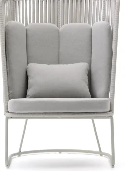 Tuinstoelen-Kave Home Saconca Hoge Outdoor Fauteuil Grijs
