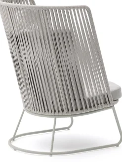 Tuinstoelen-Kave Home Saconca Hoge Outdoor Fauteuil Grijs