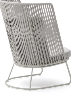 Tuinstoelen-Kave Home Saconca Hoge Outdoor Fauteuil Grijs