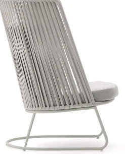 Tuinstoelen-Kave Home Saconca Hoge Outdoor Fauteuil Grijs