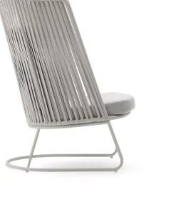 Tuinstoelen-Kave Home Saconca Hoge Outdoor Fauteuil Grijs
