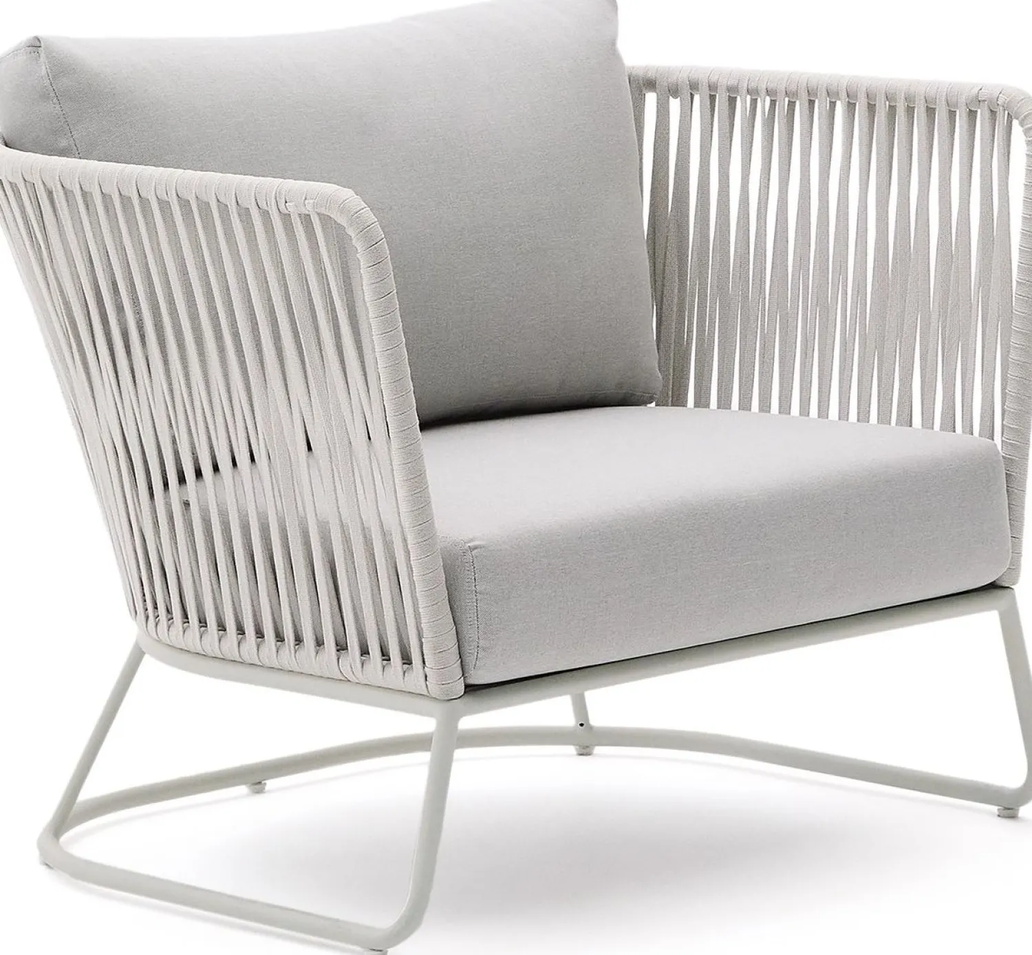 Tuinstoelen-Kave Home Saconca Outdoor Fauteuil Grijs