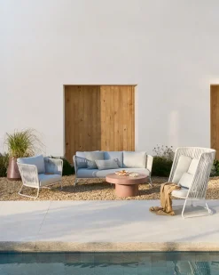 Tuinstoelen-Kave Home Saconca Outdoor Fauteuil Grijs