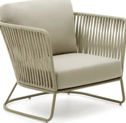 Tuinstoelen-Kave Home Saconca Outdoor Fauteuil Groen