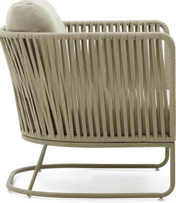 Tuinstoelen-Kave Home Saconca Outdoor Fauteuil Groen