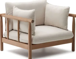 Tuinstoelen-Kave Home Sacova Outdoor Fauteuil Naturel, Beige
