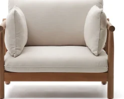 Tuinstoelen-Kave Home Sacova Outdoor Fauteuil Naturel, Beige