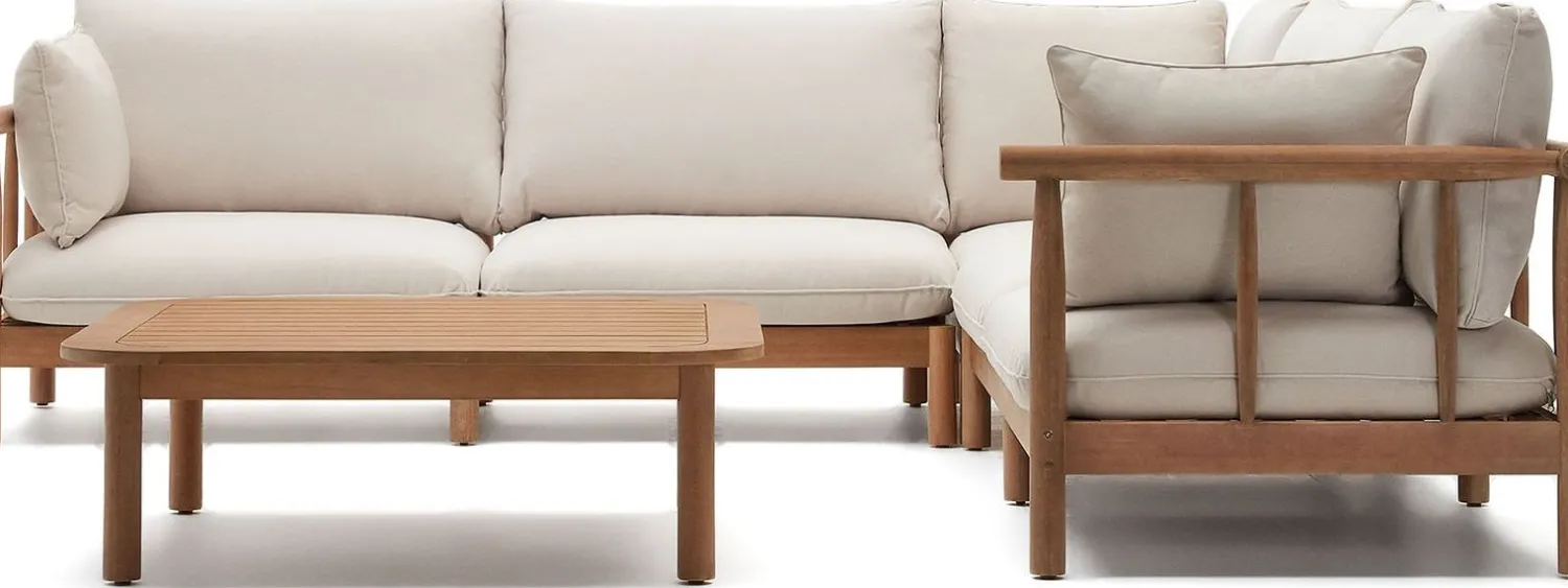 Loungesets-Kave Home Sacova Outdoor Loungeset Naturel, Beige