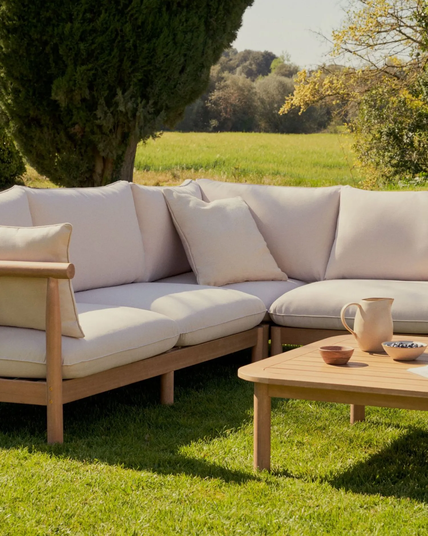 Loungesets-Kave Home Sacova Outdoor Loungeset Naturel, Beige