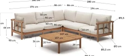 Loungesets-Kave Home Sacova Outdoor Loungeset Naturel, Beige