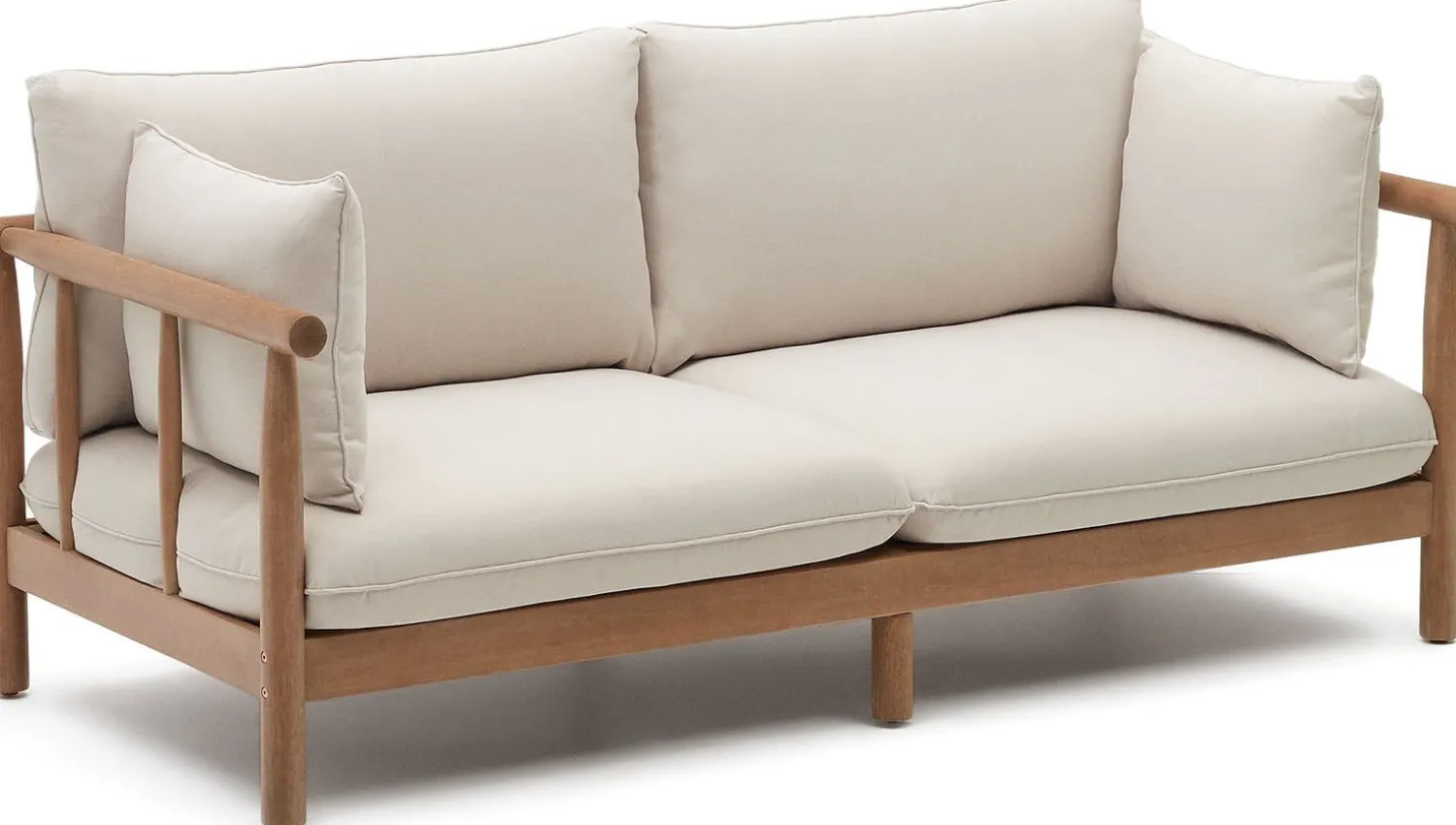 Tuinbanken|Zitbanken-Kave Home Sacova Outdoor 2-Zitsbank Naturel, Beige