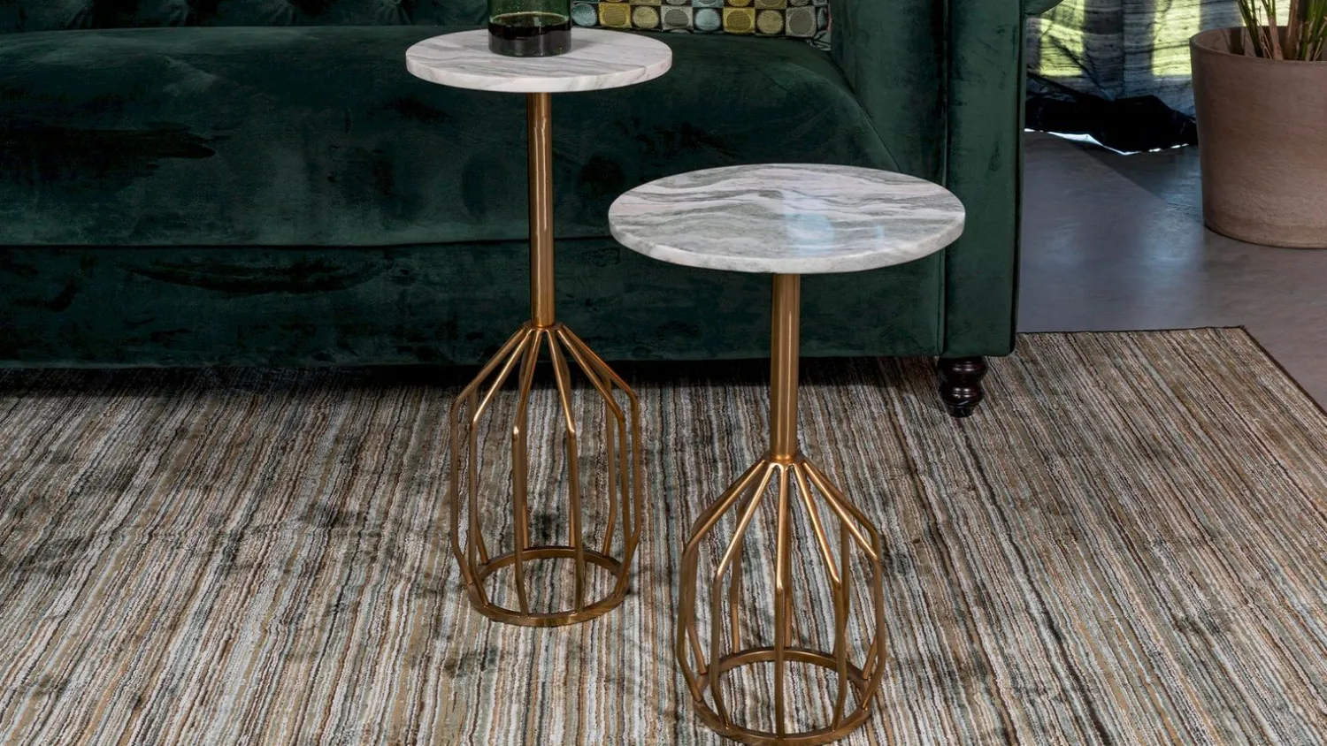 Marmeren Bijzettafels-Dutchbone Salerno Bijzettafel Marmer