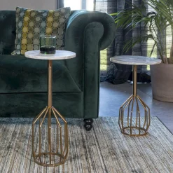 Marmeren Bijzettafels-Dutchbone Salerno Bijzettafel Marmer