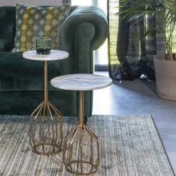 Marmeren Bijzettafels-Dutchbone Salerno Bijzettafel Marmer