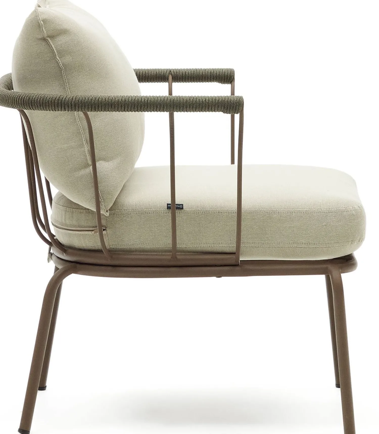 Tuinstoelen-Kave Home Salguer Outdoor Fauteuil Groen, Naturel