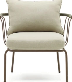 Tuinstoelen-Kave Home Salguer Outdoor Fauteuil Groen, Naturel