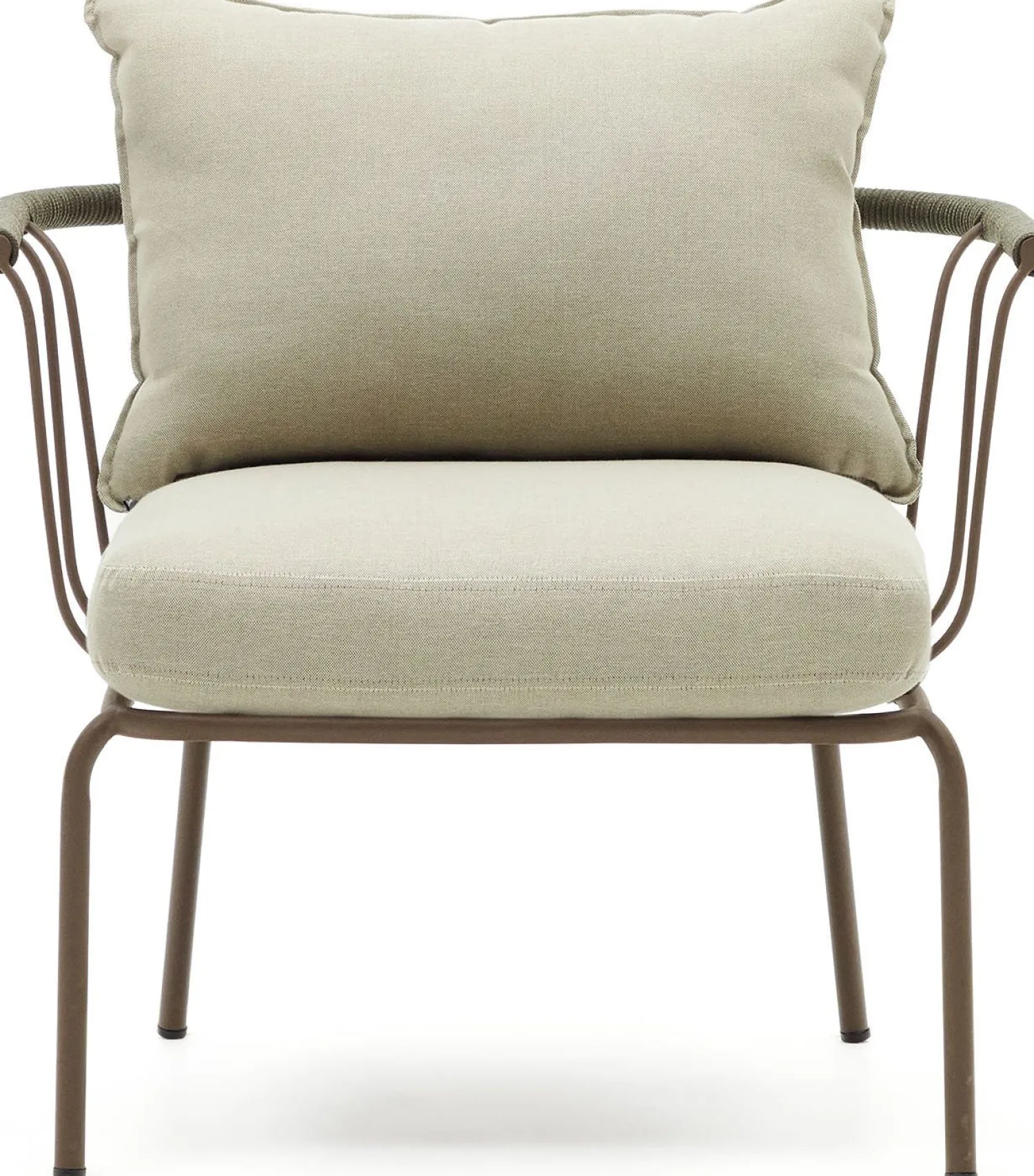 Tuinstoelen-Kave Home Salguer Outdoor Fauteuil Groen, Naturel