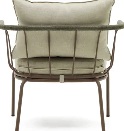 Tuinstoelen-Kave Home Salguer Outdoor Fauteuil Groen, Naturel