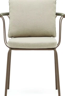 Tuinstoelen-Kave Home Salguer Tuinstoel Groen, Naturel
