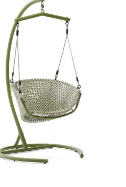 Tuinstoelen-Kave Home Saliga Outdoor Hangstoel Groen