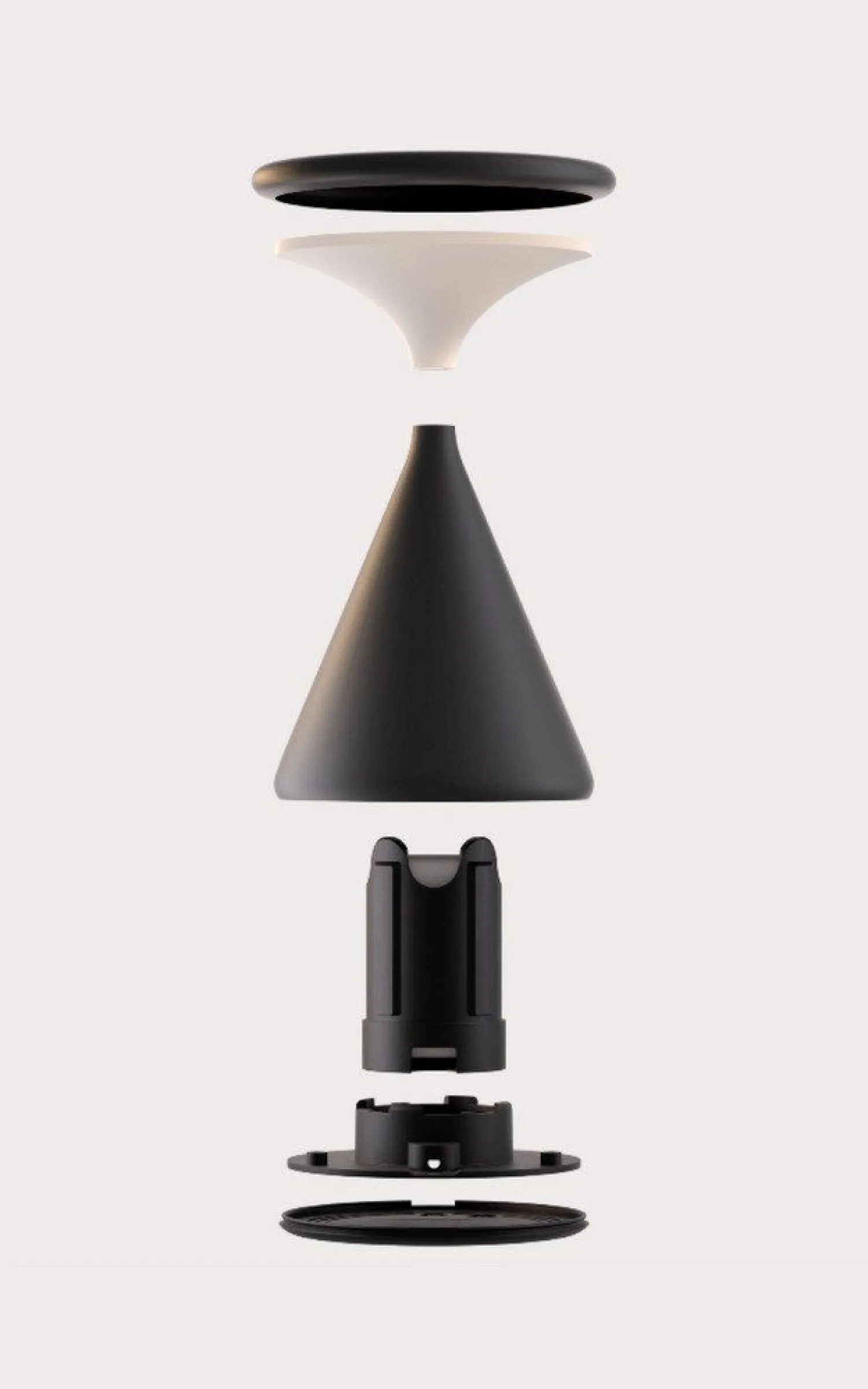 Snoerloze Tafellampen|Tafellampen-GRAU Salt Tafellamp Black