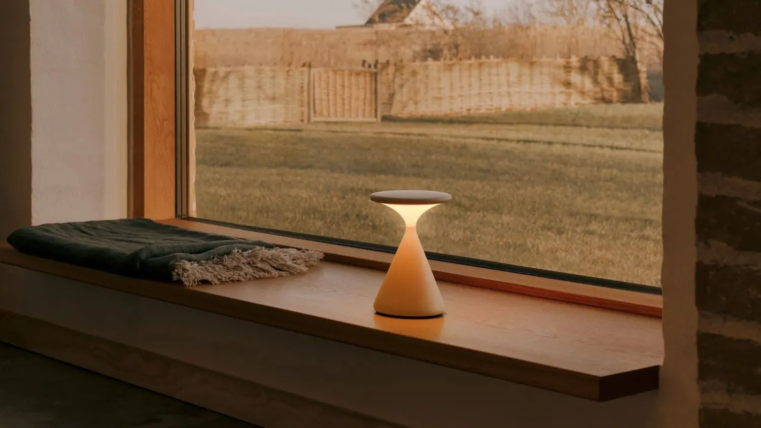 Snoerloze Tafellampen|Tafellampen-GRAU Salt Tafellamp Sand White