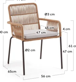 Tuinstoelen-Kave Home Samt Tuinstoel Beige