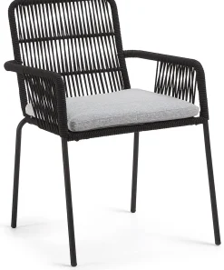 Tuinstoelen-Kave Home Samt Tuinstoel Zwart