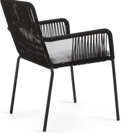 Tuinstoelen-Kave Home Samt Tuinstoel Zwart