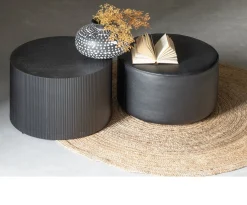 Ronde Bijzettafels-WOOOD Sanne Bijzettafel Black