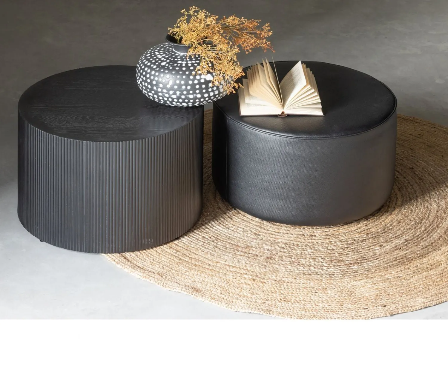 Ronde Bijzettafels-WOOOD Sanne Bijzettafel Black