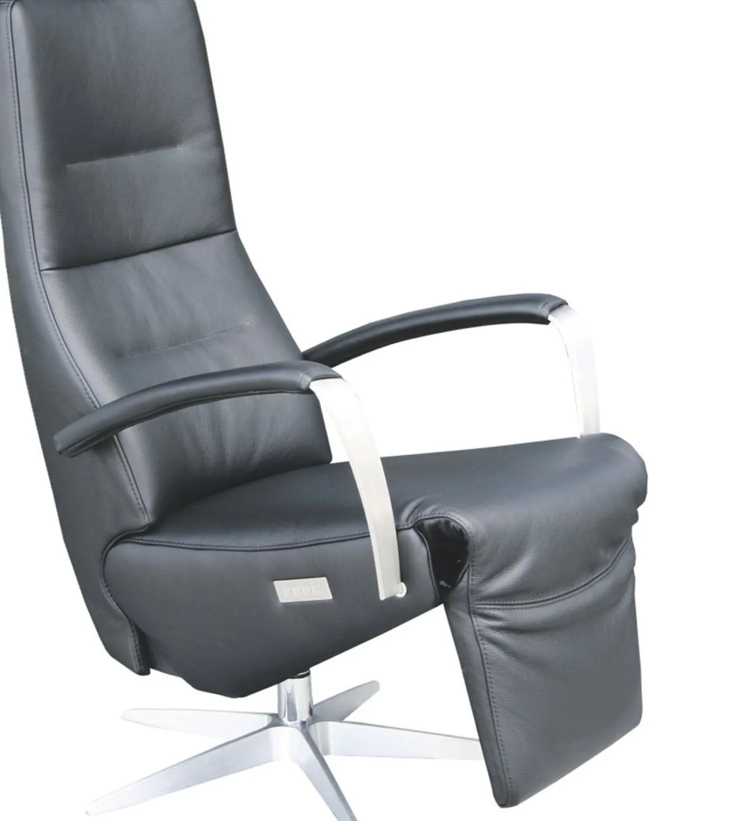 Leren Fauteuils|Relaxfauteuils-Movani Savona Relaxfauteuil Zwart, Zilver