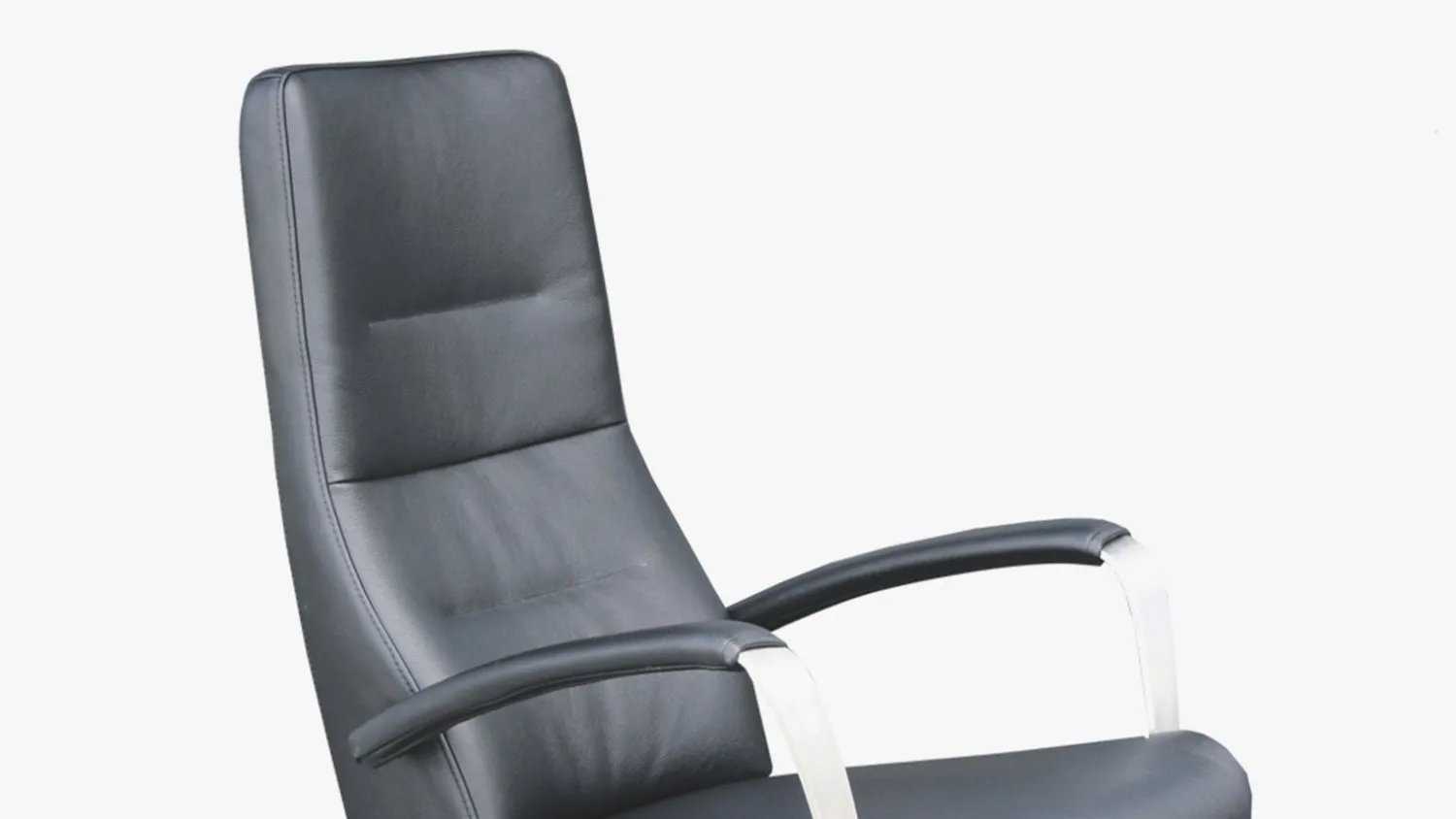 Leren Fauteuils|Relaxfauteuils-Movani Savona Relaxfauteuil Zwart, Zilver