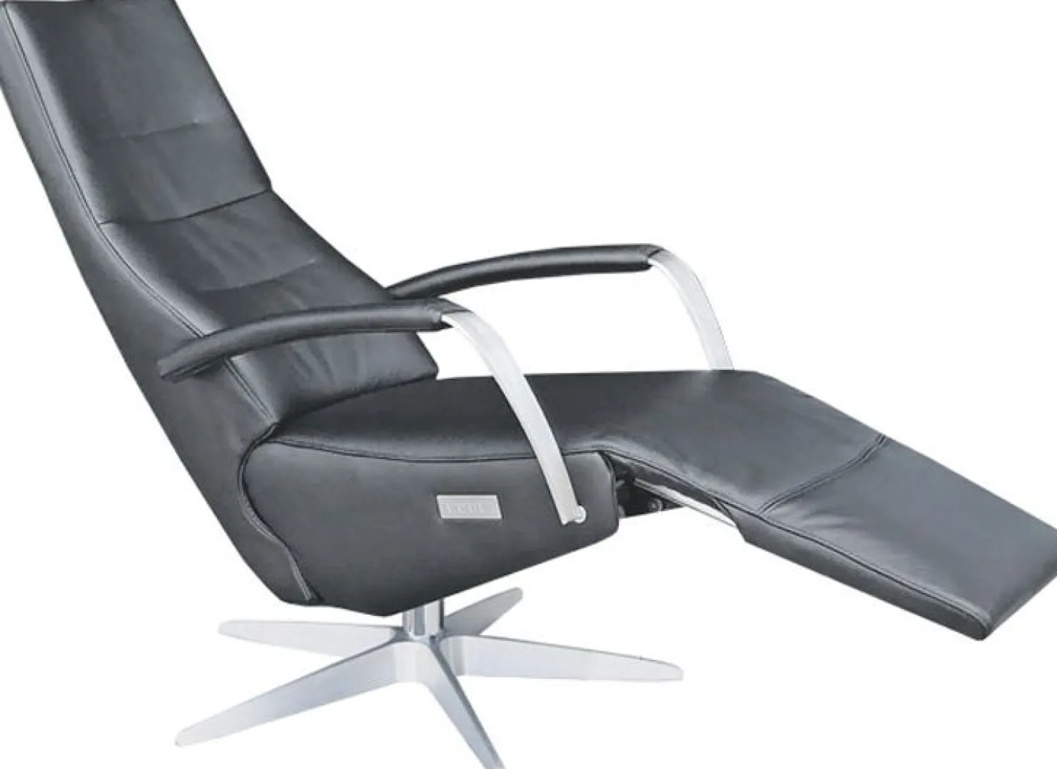 Leren Fauteuils|Relaxfauteuils-Movani Savona Relaxfauteuil Zwart, Zilver