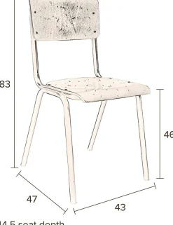 Eetkamerstoelen Zonder Armleuning-Dutchbone Scuola Eetkamerstoel
