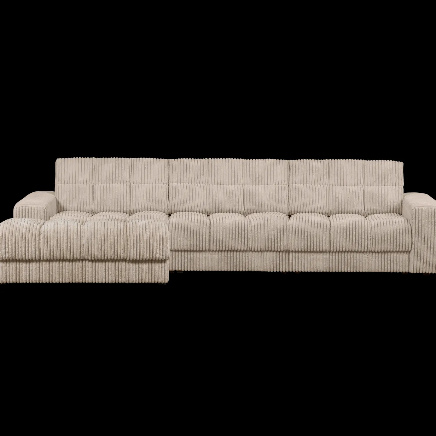 Hoekbanken-WOOOD Second Date Rib Chaise Longue Travertin