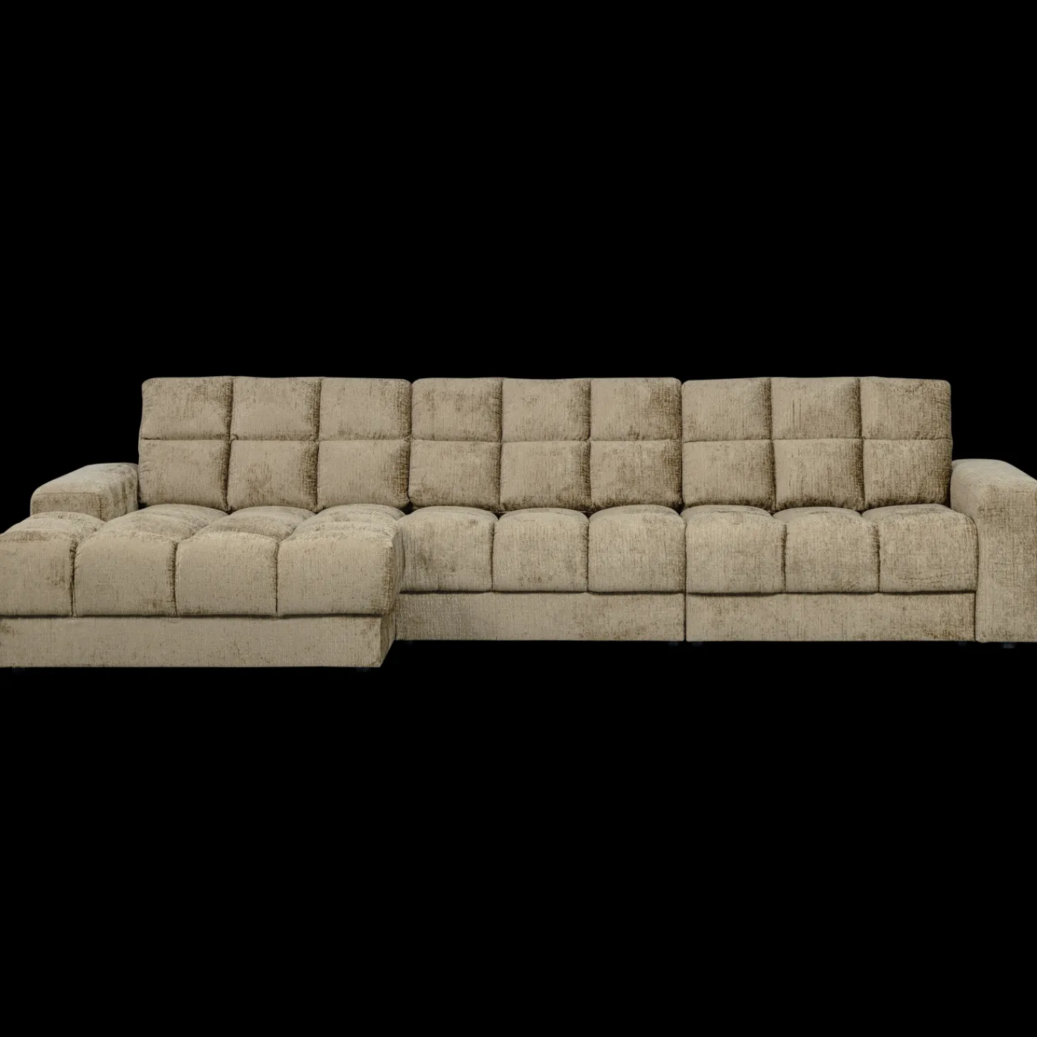 Hoekbanken-WOOOD Second Date Velvet Chaise Longue Wheatfield