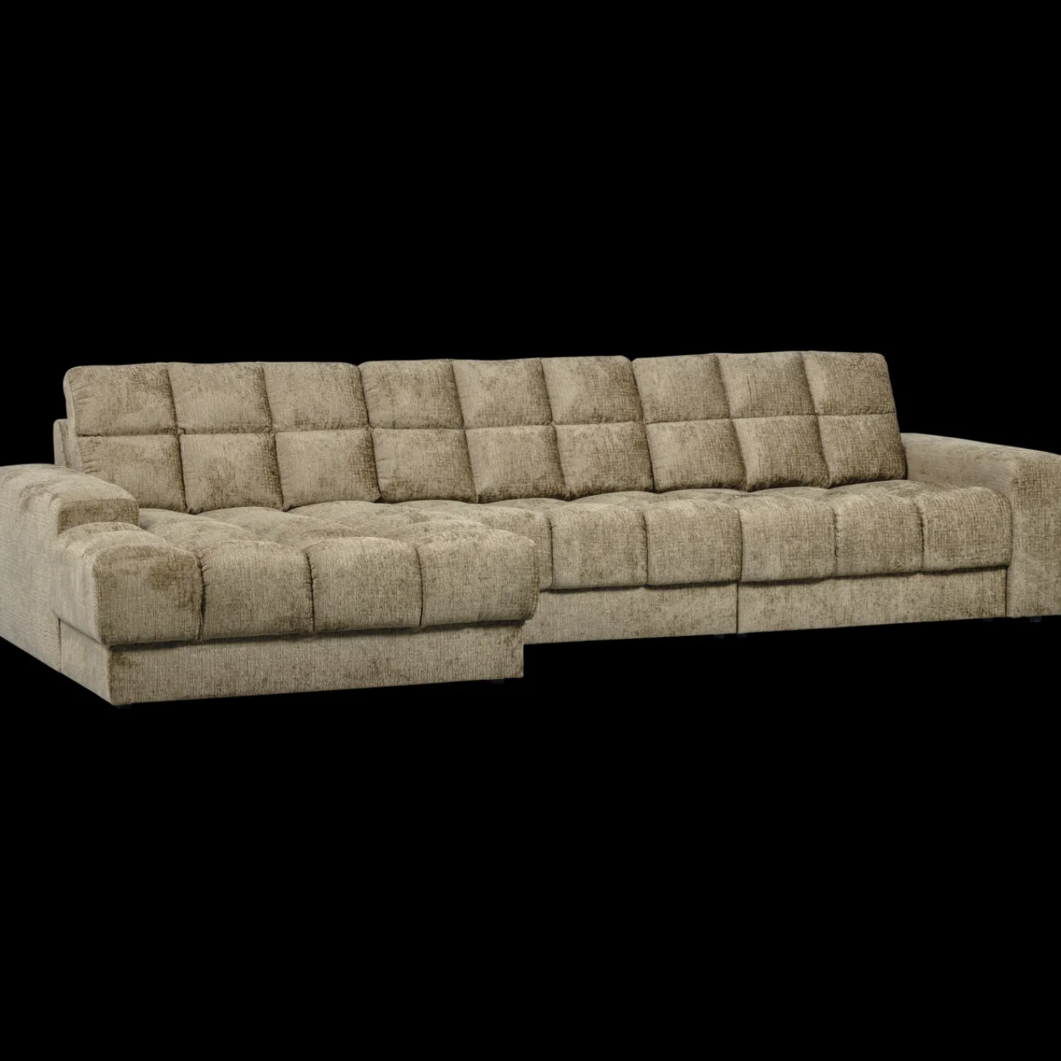 Hoekbanken-WOOOD Second Date Velvet Chaise Longue Wheatfield