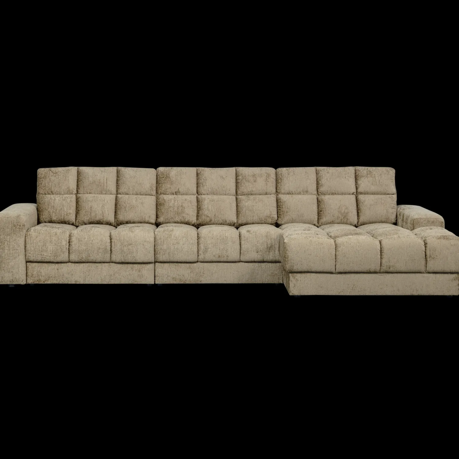 Hoekbanken-WOOOD Second Date Velvet Chaise Longue Wheatfield