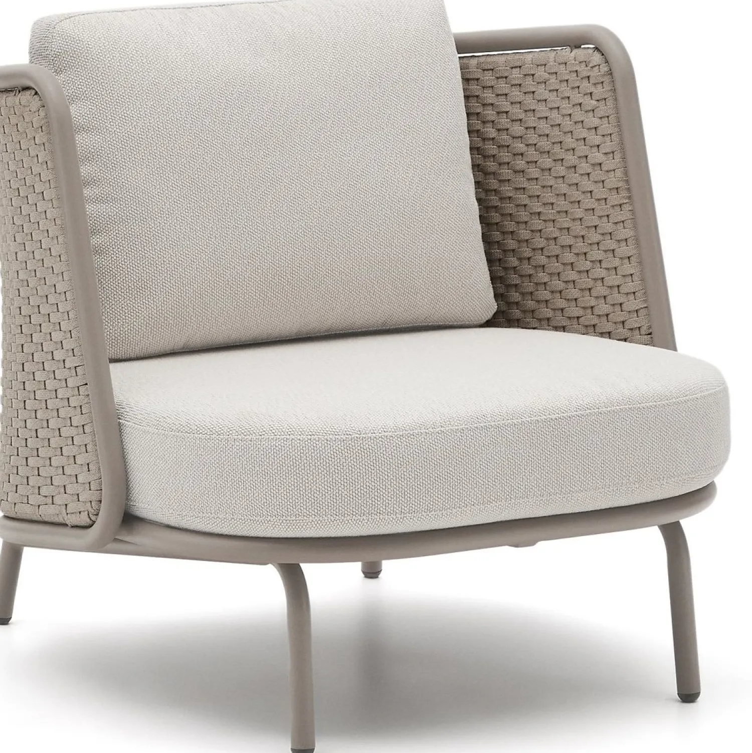 Tuinstoelen-Kave Home Sedalis Outdoor Fauteuil Taupe, Beige