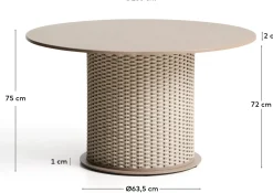 Tuintafels-Kave Home Sedalis Tuintafel Taupe
